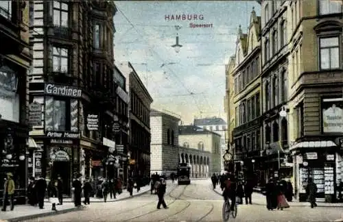 Ak Hamburg, Speersort, Geschäft Arthur Meinert, J. H. Lewitz, Albert Maas