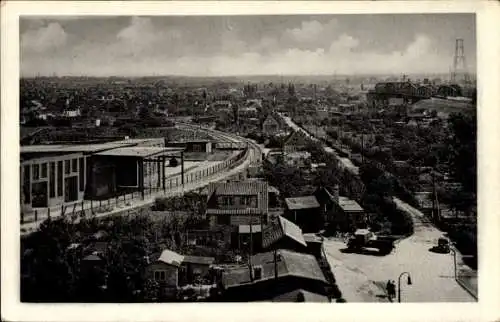 Ak Hamburg Bergedorf Moorfleet, Panorama, LKW, Brücke, Eisenbahnschienen