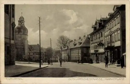 Ak Clausthal Zellerfeld im Oberharz, Goslarsche Straße, Marktplatz, Geschäft August Meyer