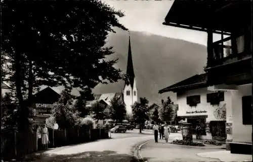 Ak Bayrischzell im Mangfallgebirge Oberbayern, Dorfpartie, Haus der Geschenke