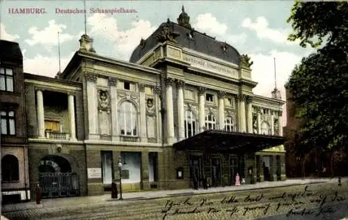 Ak Hamburg Mitte St. Georg, Deutsches Schauspielhaus, Außenansicht, Fußgänger