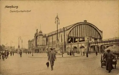 Ak Hamburg Mitte St. Georg, Partie am Hauptbahnhof