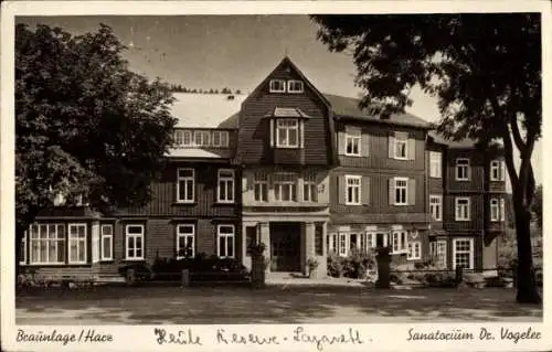 Ak Braunlage im Oberharz, Das Sanatorium Dr. Vogeler von außen gesehen