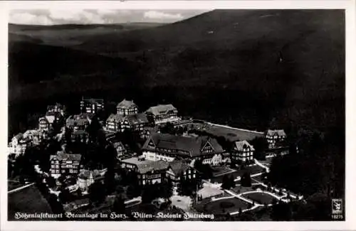 Ak Braunlage i. Harz, Blick auf die Billen Kolonie Hütteberg, Fliegeraufnahme