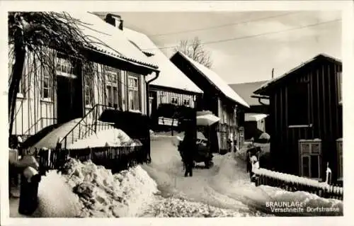 Ak Braunlage im Oberharz, Dorfstraße, Winter