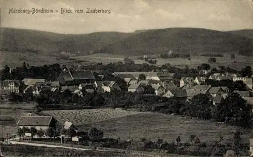 Ak Bündheim Bad Harzburg am Harz, Gesamtansicht, Blick vom Zauberberg