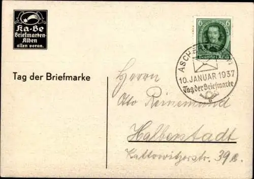 Ak Aschersleben im Salzlandkreis, Paul Koch GmbH, Ka Be Briefmarken Alben, Reklame