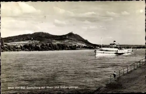 Ak Bad Godesberg Bonn am Rhein, Siebengebirge, Rhein