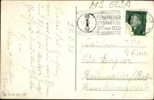 Ak Königswinter am Rhein, Dampfer Elsa