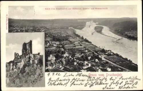 Ak Königswinter am Rhein, Drachenfels, Rhöndorf, Honnef, Nonnenwerth, Ruine