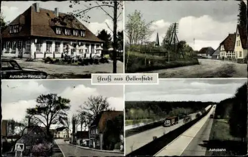 Ak Hollenstedt in Niedersachsen, Autobahn Raststätte, Ortsansichten