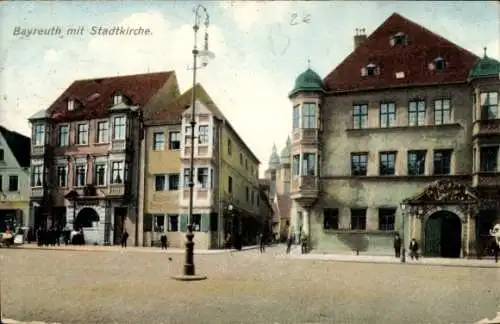 Ak Bayreuth Oberfranken, Stadtkirche, Schloß