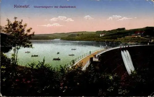Ak Dahlerbrück Schalksmühle im Volmetal, Gloertalsperre mit Umgebung