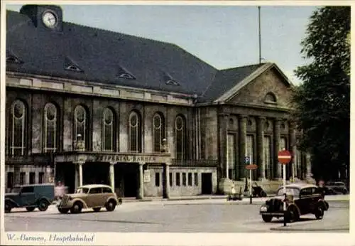 Ak Wuppertal in Nordrhein Westfalen, Hauptbahnhof , Außenansicht