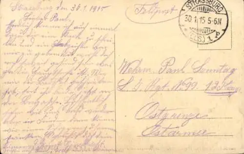 Ak Straßburg Elsass Bas Rhin, Jilpanorama