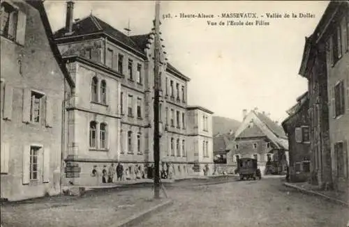 Ak Massevaux Elsaß Haut Rhin, Ecole des Filles, Schule