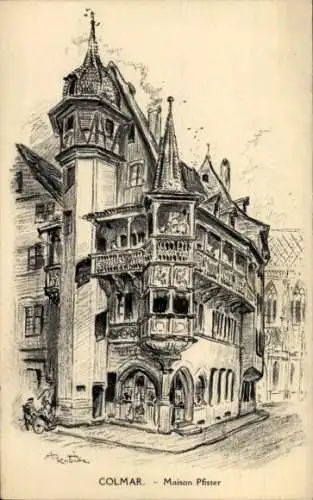 Künstler Ak Colmar Elsaß Haut Rhin, Maison Pfister