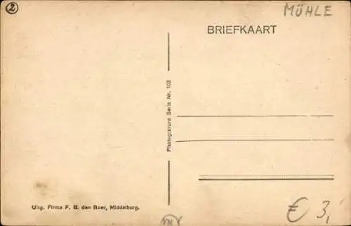 Ak Zuid Beveland Zeeland Niederlande, Windmühle, Schubkarre, Niederländische Tracht