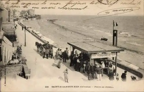 Ak Saint Aubin Calvados, La Pierre au Poisson, H. Quiquemelle