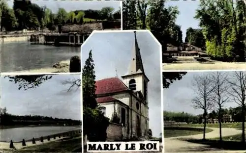 Ak Marly le Roi Yvelines, Park, Kirche