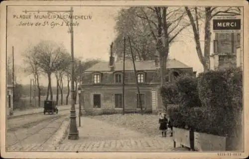 Ak Saint Cyr l'Ecole Yvelines, Michelin Schild am Ortsausgang