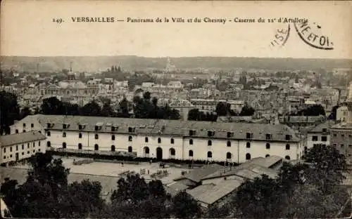 Ak Versailles Yvelines, Panorama de la Ville et du Chesnay, Caserne du 22. d'Artillerie