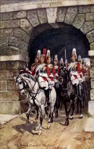 Künstler Ak Payne, H., London, King's Guard at Whitehall, 2nd Life Guards, Tuck Series III. Nr. 9587