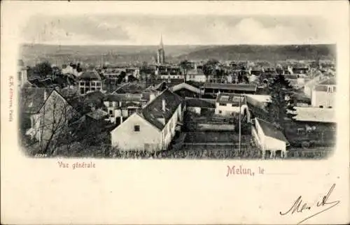 Ak Melun Seine et Marne, Panorama