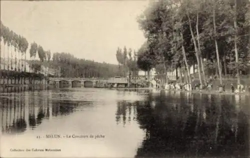 Ak Melun Seine et Marne, Concours de peche