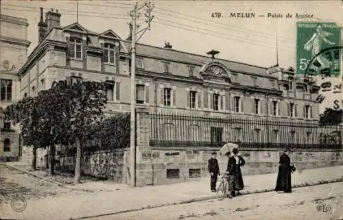 Ak Melun Seine et Marne, Palais de Justice