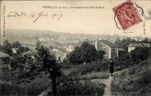 Ak Viroflay Yvelines, Panorama vu du Pont de Bois