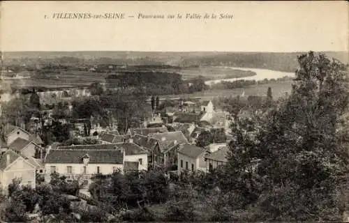 Ak Villennes sur Seine Yvelines, Panorama sur la Vallée