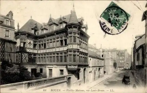 Ak Rouen Seine Maritime, Vieilles Maisons, rue Louis Brune