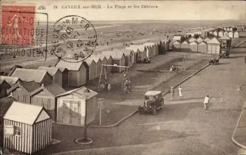 Ak Cayeux sur Mer Somme, Plage, les Cabines