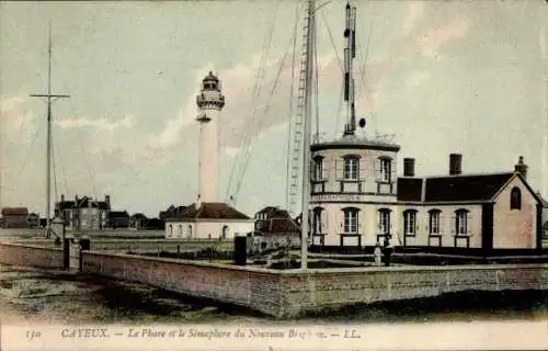 Ak Cayeux sur Mer Somme, Phare, Semaphore du Nouveau Brighton