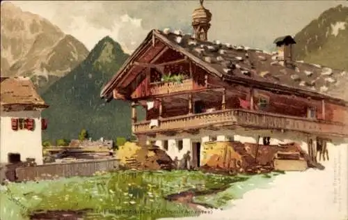 Künstler Litho Schmohl, P., Pertisau Eben Achensee Tirol, Fischerhaus