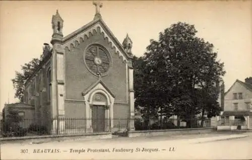 Ak Beauvais Oise, Temple Protestant, Faubourg St-Jacques