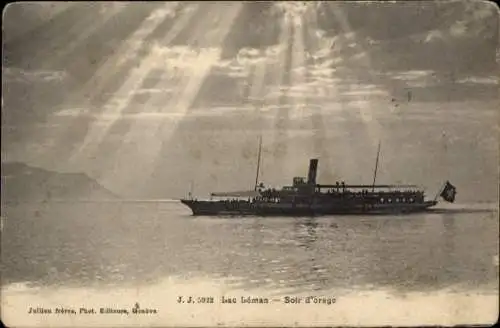 Ak Genf Kt Schweiz, Lac Leman, Wasserpartie, Salondämpfer