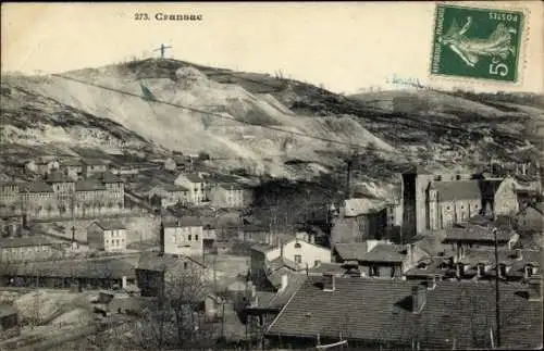 Ak Cransac Aveyron, Gesamtansicht, Berge