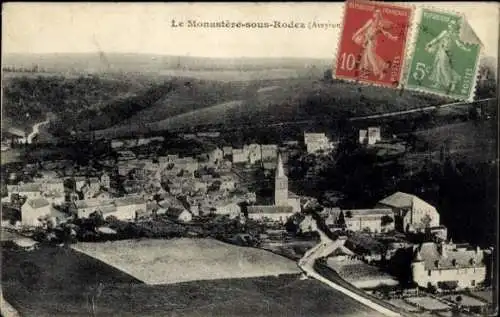 Ak Das Kloster unter Rodex Aveyron, Panorama, Vogelperspektive