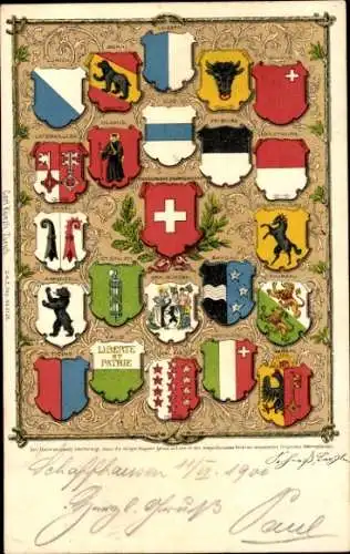 Wappen Litho Schweiz, Kantonswappen