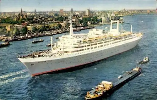 Ak Rotterdam Südholland, Départ du vapeur, Abfahrt Dampfschiff S.S. Rotterdam