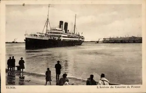 Ak Tunis Tunesien, Arrivée du Courrier de France