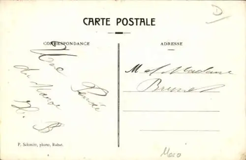 Passepartout Ak Rabat Marokko, Une Pensee, Tor, Stadtmauer, Ruinen