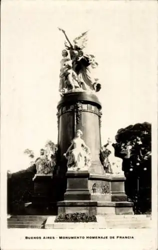 Ak Buenos Aires Argentinien, Monumento Homenaje de Francia