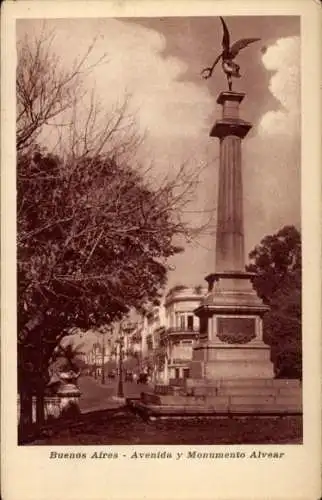 Ak Buenos Aires Argentinien, Avenida y Monumento Alvear