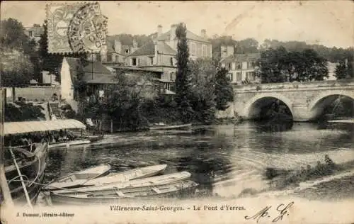 Ak Villeneuve Saint Georges Val de Marne, Pont d'Yerres