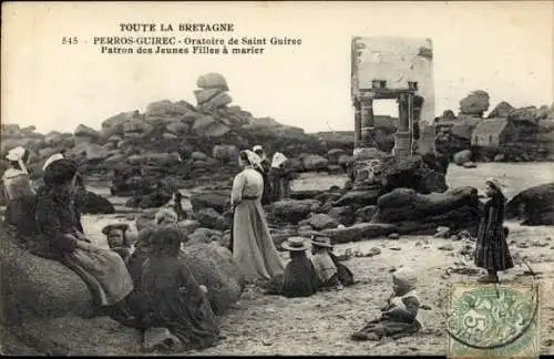 Ak Perros Guirec Côtes-d’Armor, Oratoire de Saint Guirec, Patron des Jeunes Filles a marier