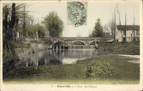 Ak Courville Eure et Loir, Pont des Canaux