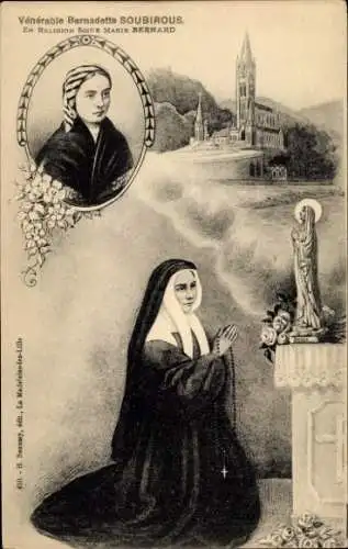 Ak Oostacker Lourdes Ostflandern, Venerable Bernadette Soubirous, Nonne